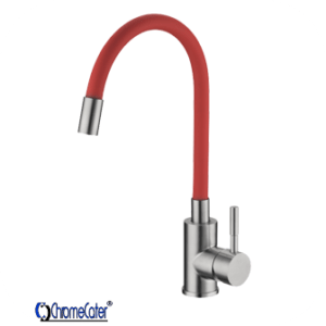 Sink Mixer S/S & Red Silicone Hose SSF-9 RED